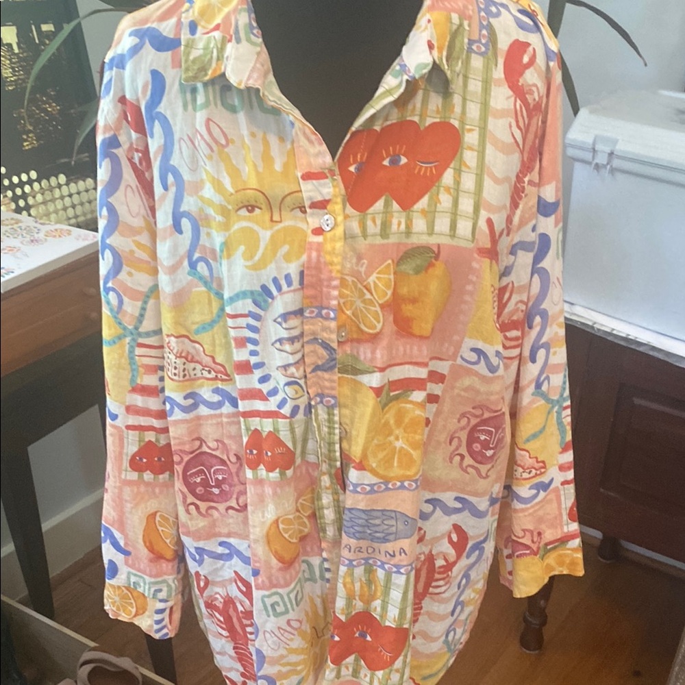 Calypso St. Barth Multicolor Button Down Shirt